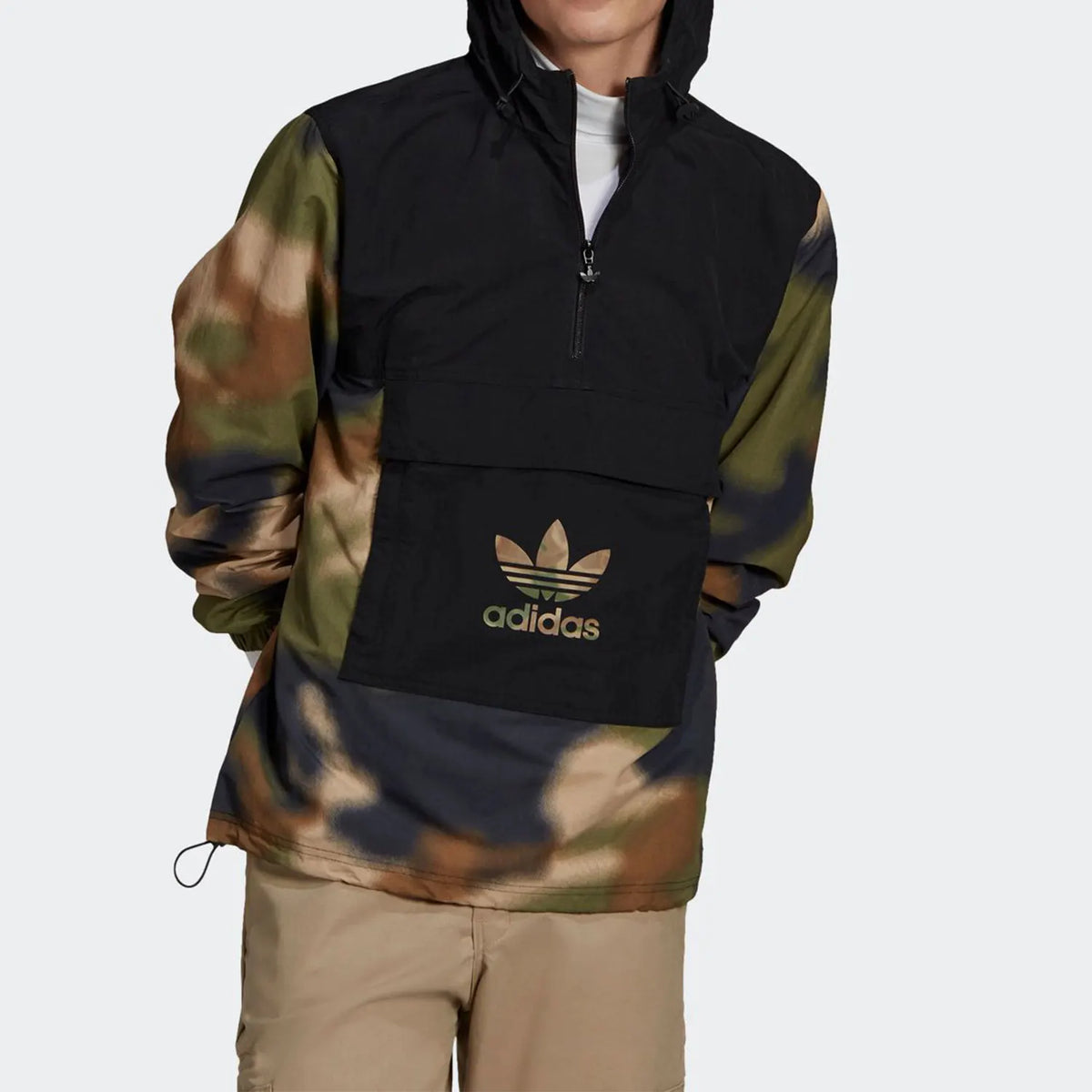 Adidas Originals Men's Half-Zip Hooded Windbreaker GN1875