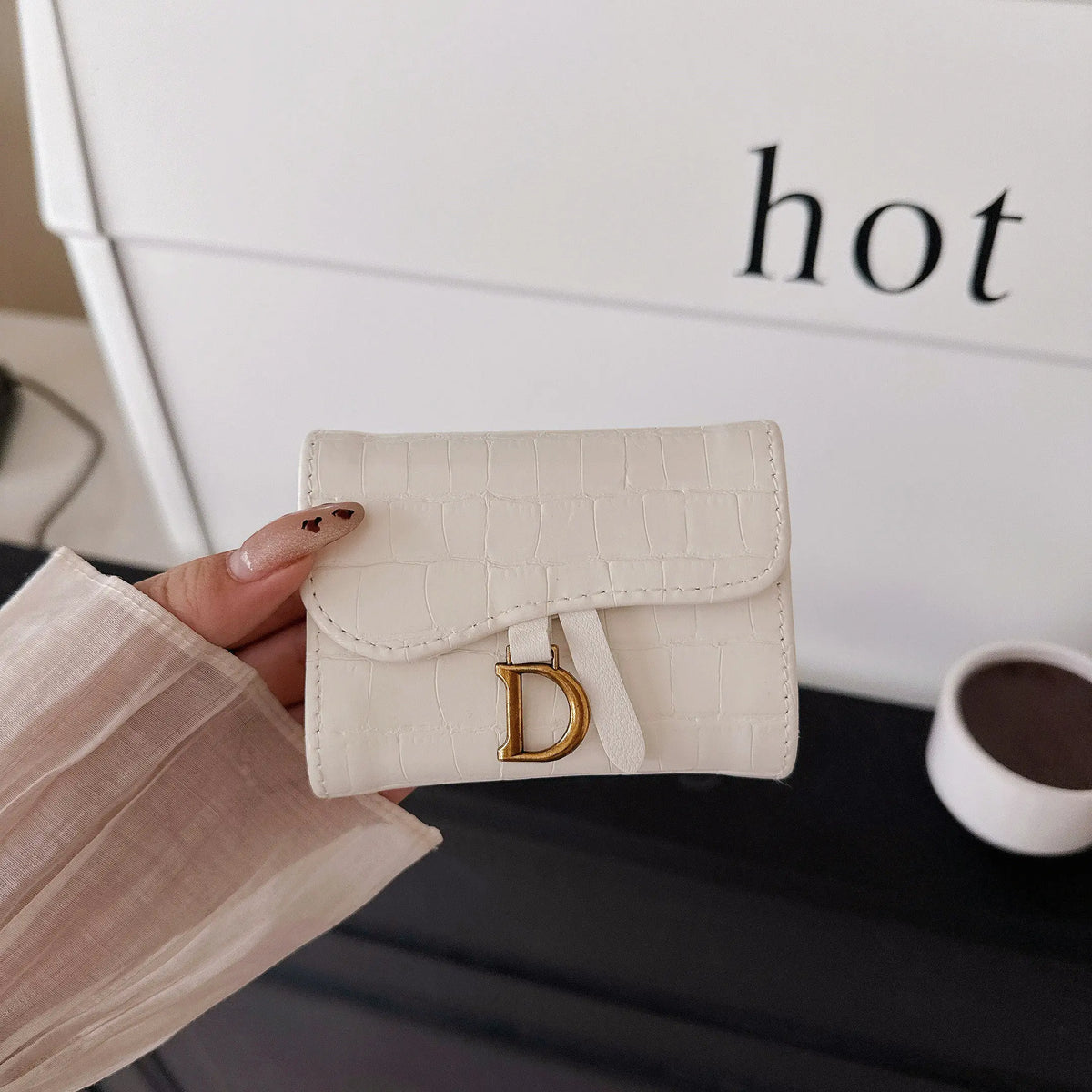 Crocodile Texture D Metal Buckle Accordion Card Wallet, 2 Colors Multi-slot Mini Purse for Bank Cards, Business Cards & Keys