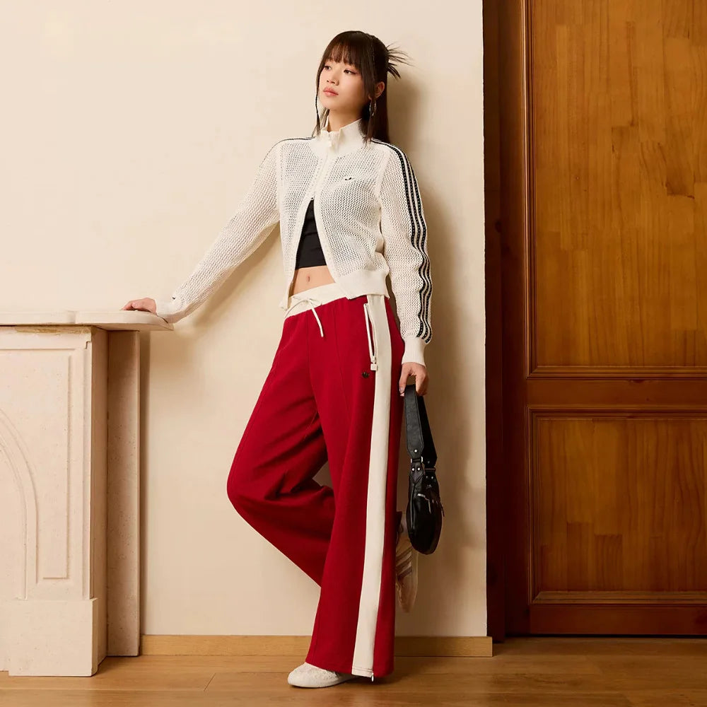 Pull tricoté Adidas Originals pour femme – élégant, confortable, col montant, fermeture zippée