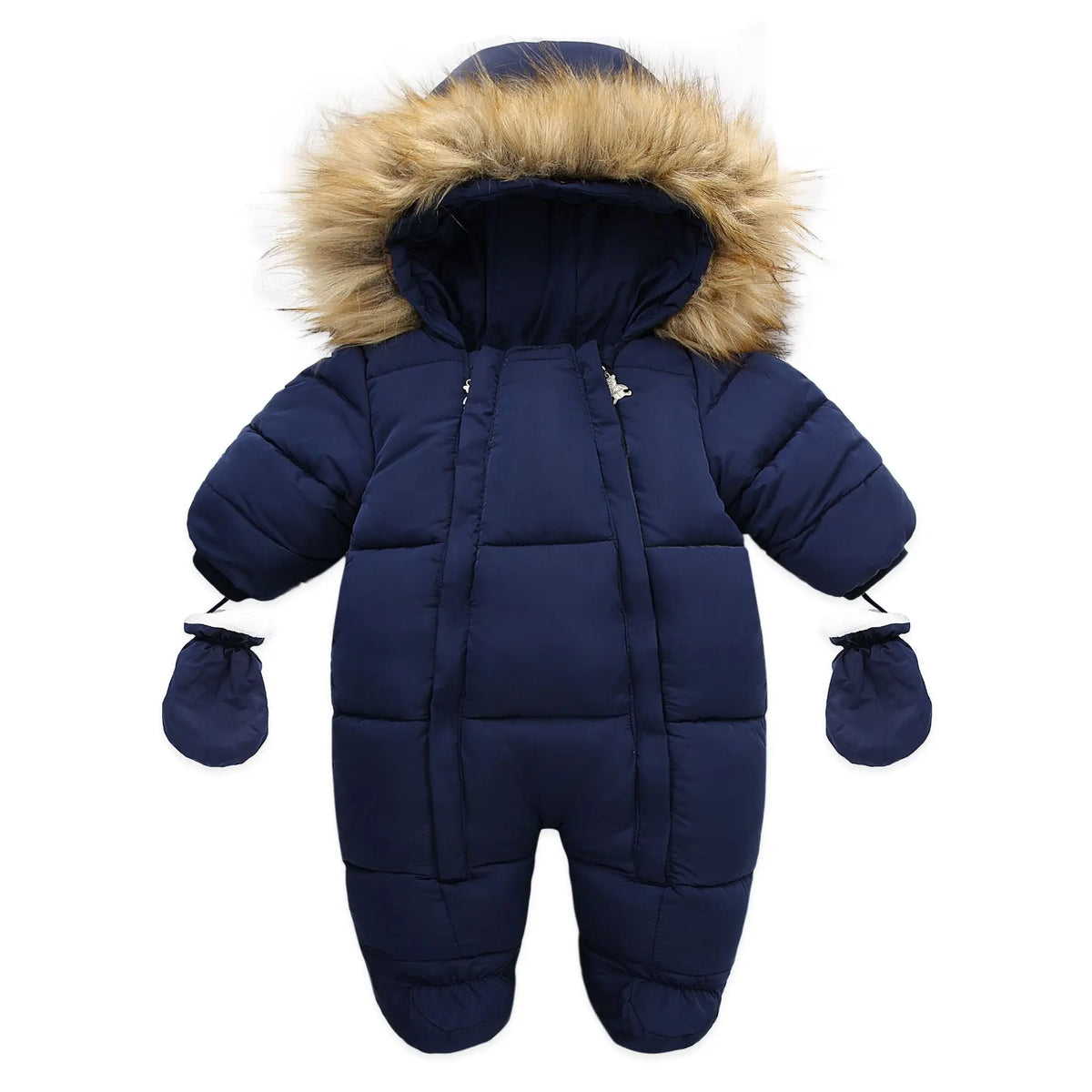 2024 New Winter Baby Rompers Thick Warm Infant Hooded Inside Fleece Jumpsuit Newborn Boy Girl Overalls Toddler Clothing Set