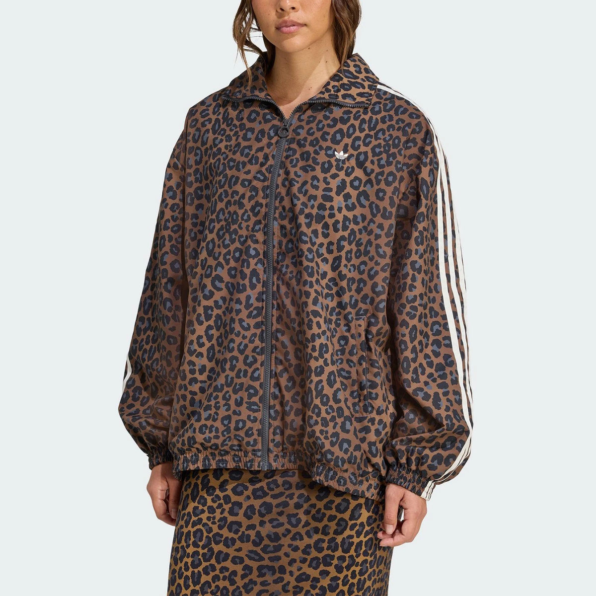 Adidas genuine Womens Casual Loose Leopard Print Jacket JW7301