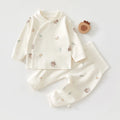 Newborn Baby Base Shirt+pants 2-piece Set Autumn and Winter Cartoon Pure Cotton Top+pants 0-18M Newborn Baby Pajamas
