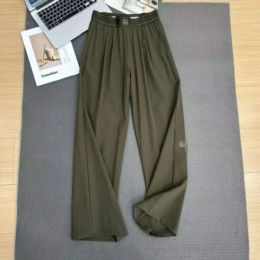 Summer High Waisted Casual Loose and Versatile Sports yoga Pants 2026 Summer Fitness Pants, Women's Breathable Wide Leg Sports P