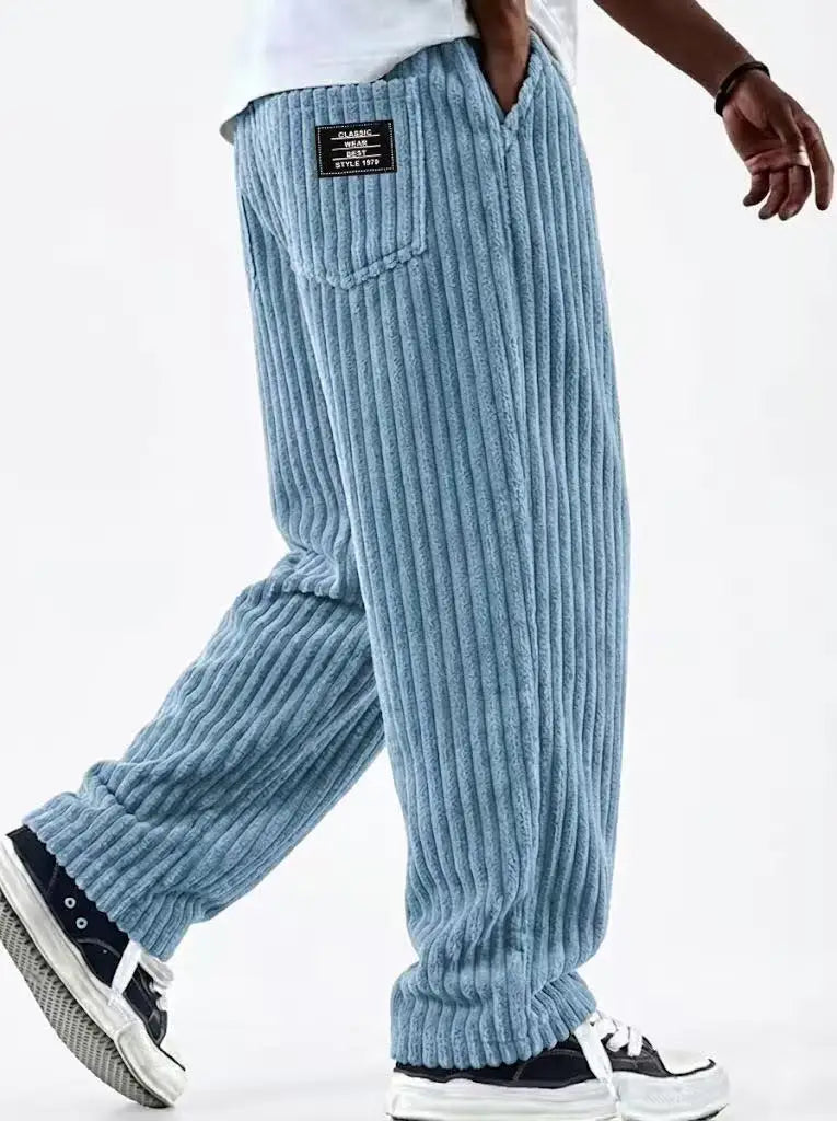 New Cargo Pants for Men Retro Style Men's Corduroy Cargo Pants with Multiple Pockets Mid-rise Solid Color Trousers for Wear Long