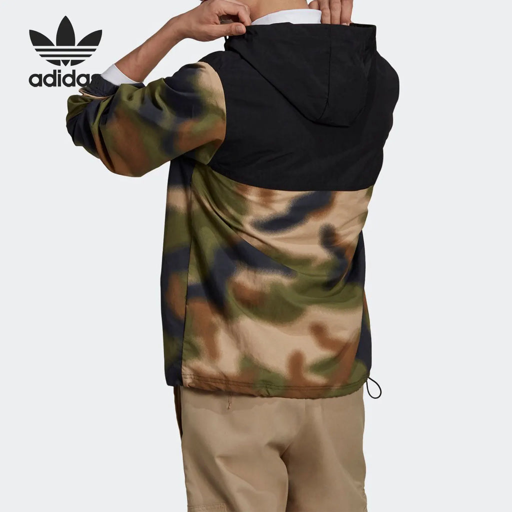 Adidas Originals Men's Half-Zip Hooded Windbreaker GN1875