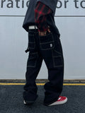 Liys Retro Black Fashion Work Jeans Men Casual Straight-Leg Classic Work Denim Trousers Korean Brand Pant Men's Summer Pants