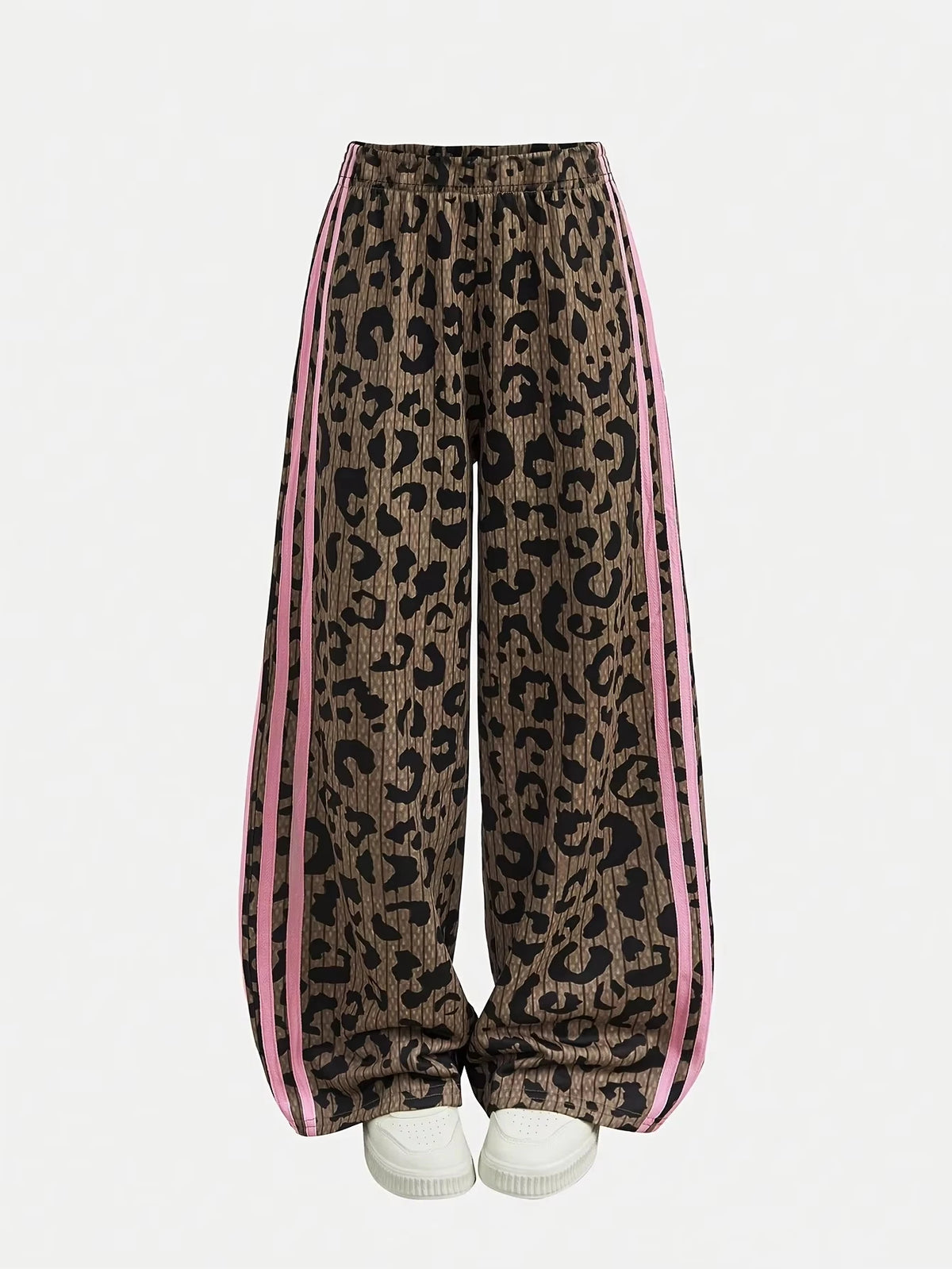 Men Women Unisex 3D Leopard Striped Printed Quick Dry Hip Hop Trousers, Retro Street Sport Pants, Loose Straight Jogger Pants