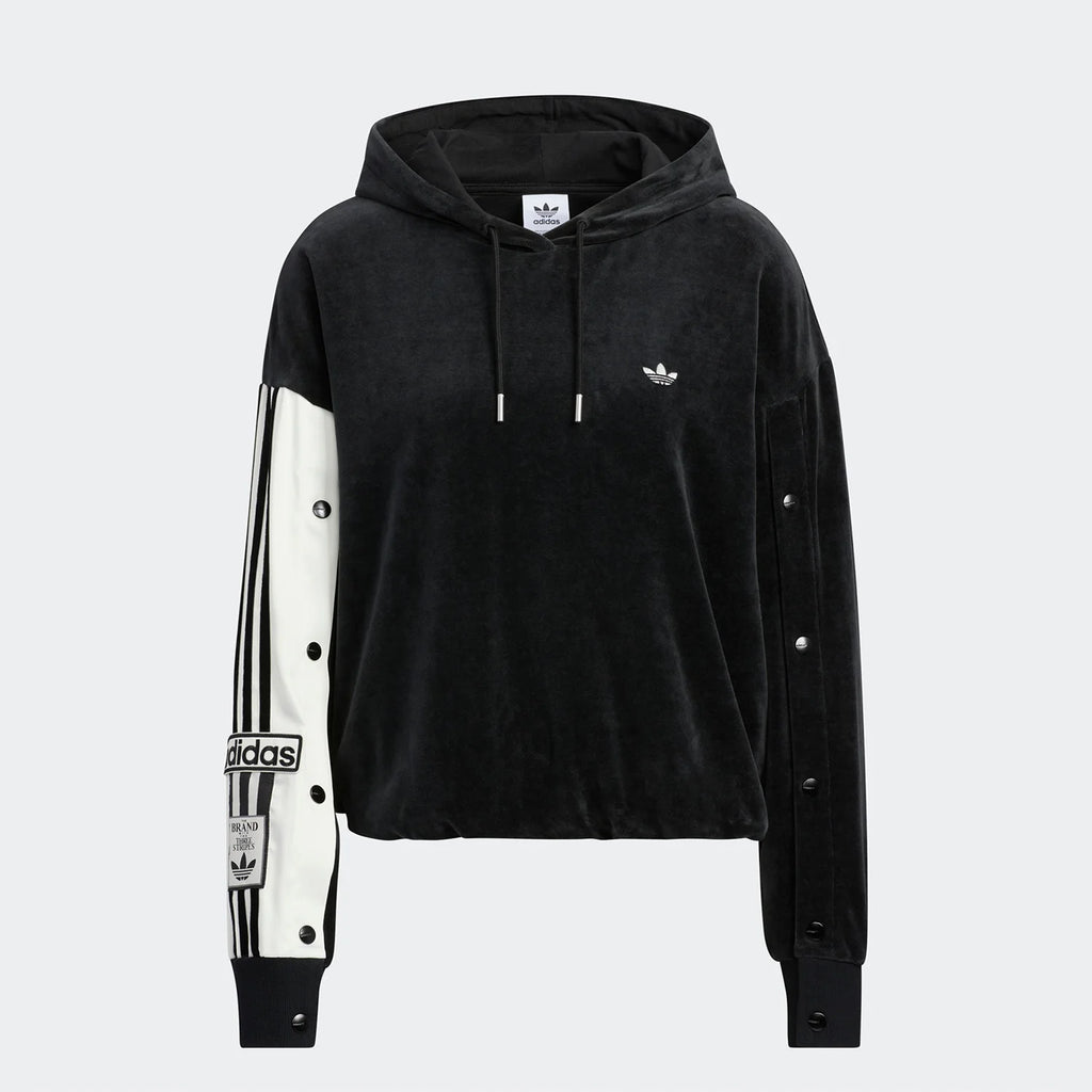 Adidas official genuine Three Stripes, women's side-button sport hoodie IC8140