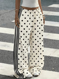 26 Street Dance Jazz Pants High Waist Straight Leg Wide Leg Sports Trousers Black Letter Print Drawstring Pants For Women's/Kids